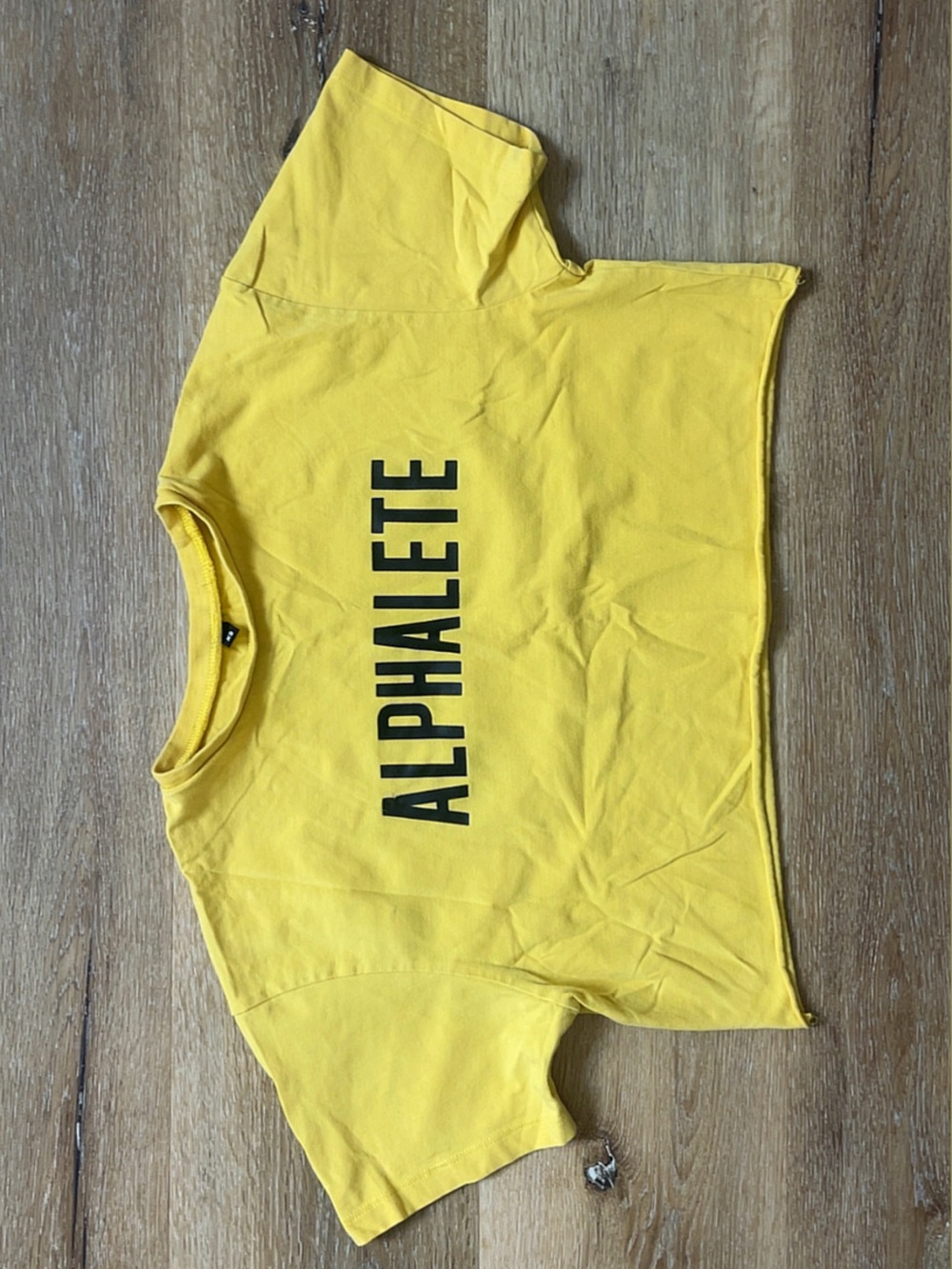 Alphalete Yellow Cropped Logo Tee